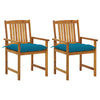 Garden Chairs With Cushions 2 Pcs Solid Acacia Wood