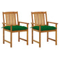 Garden Chairs With Cushions 2 Pcs Solid Acacia Wood