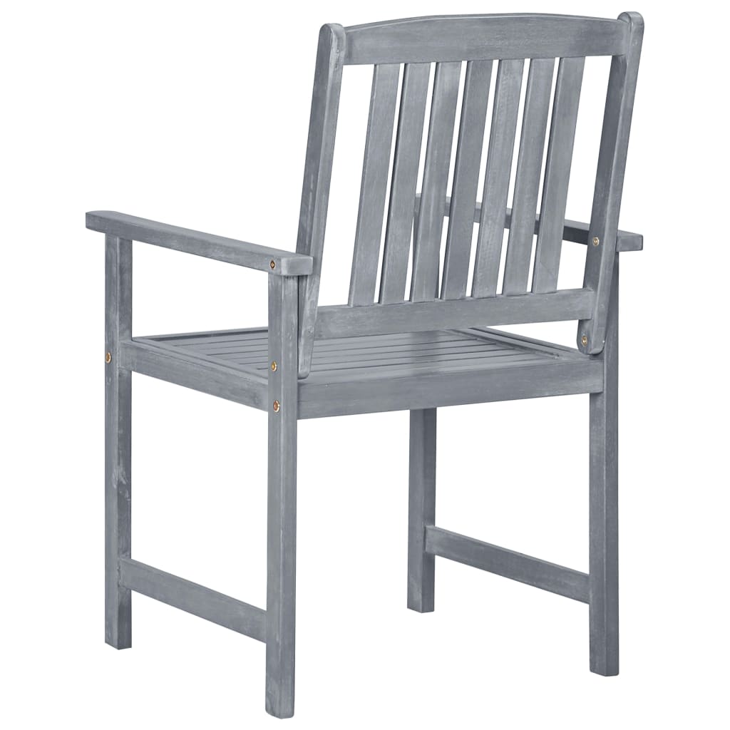 Garden Chairs With Cushions 2 Pcs Grey Solid Acacia Wood