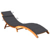 Garden Sun Lounger With Cushion Solid Acacia Wood