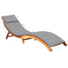 Garden Sun Lounger With Cushion Solid Acacia Wood