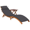 Garden Sun Lounger With Table And Cushion Solid Acacia Wood