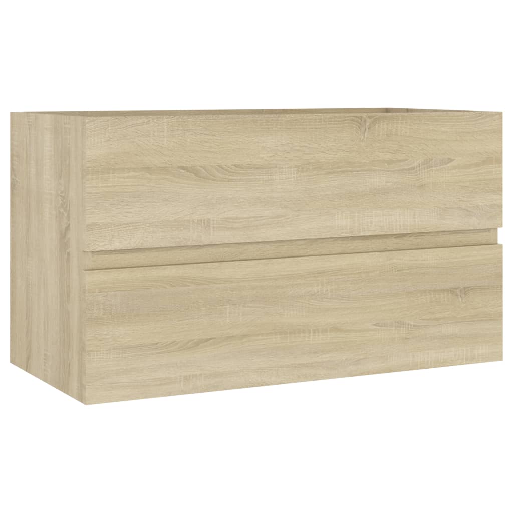 2 Piece Bathroom Furniture Set Sonoma Oak Engineered Wood