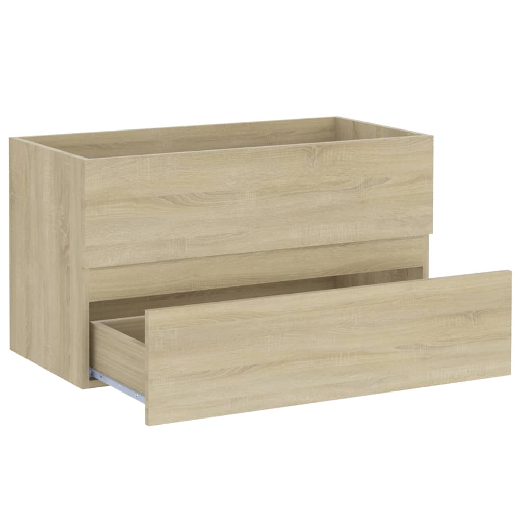 2 Piece Bathroom Furniture Set Sonoma Oak Engineered Wood