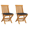 Garden Chairs With Anthracite Cushions 2 Pcs Solid Teak Wood