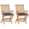 Garden Chairs With Anthracite Cushions 2 Pcs Solid Teak Wood