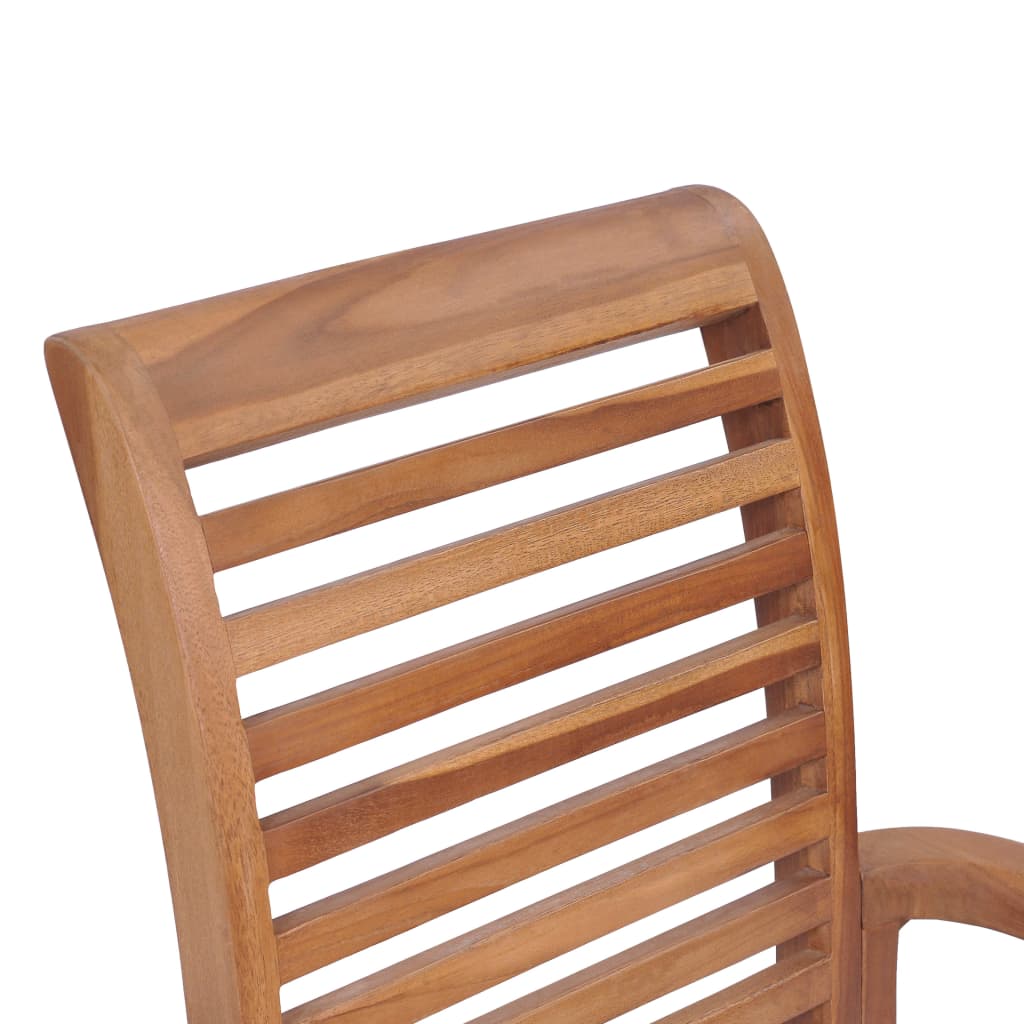 Dining Chairs 2 Pcs With Beige Cushions Solid Teak Wood