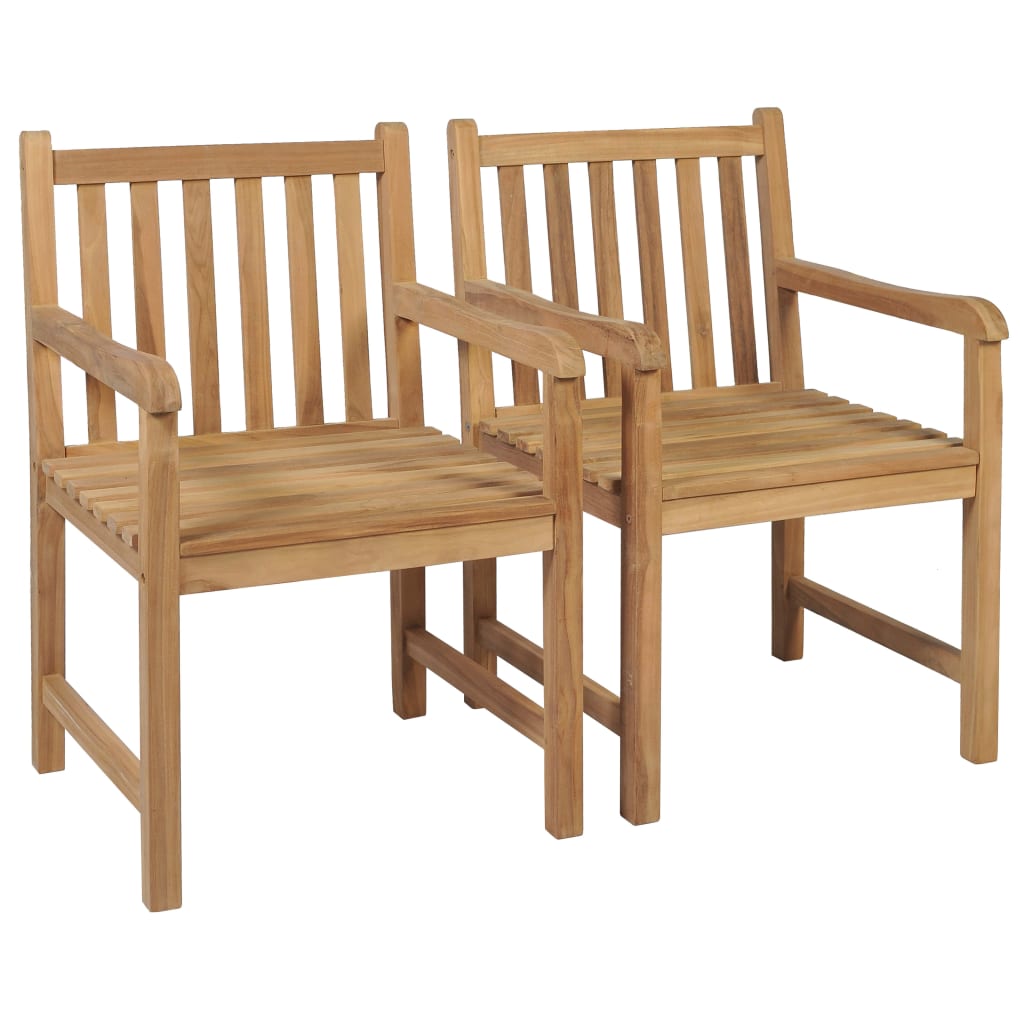 Garden Chairs 2 Pcs With Anthracite Cushions Solid Teak Wood