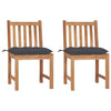 Garden Chairs 2 Pcs With Cushions Solid Teak Wood