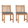 Garden Chairs 2 Pcs With Cushions Solid Teak Wood