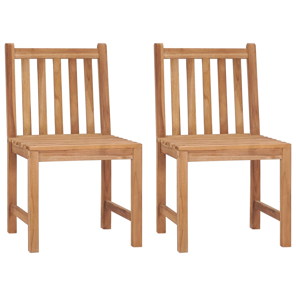 Garden Chairs 2 Pcs With Cushions Solid Teak Wood