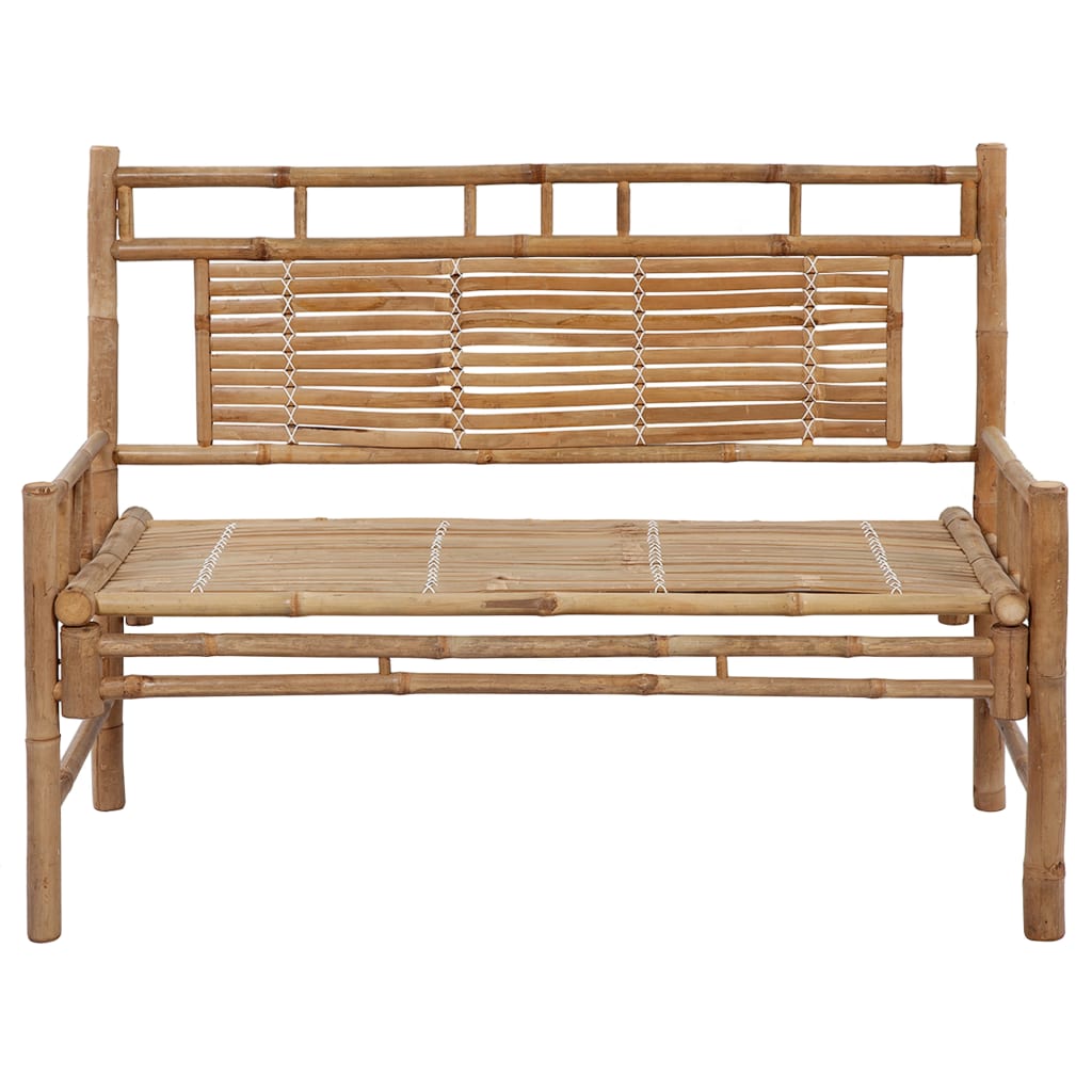 Garden Bench With Cushion 120 Cm Bamboo