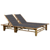 2-Person Sun Lounger With Cushions Bamboo