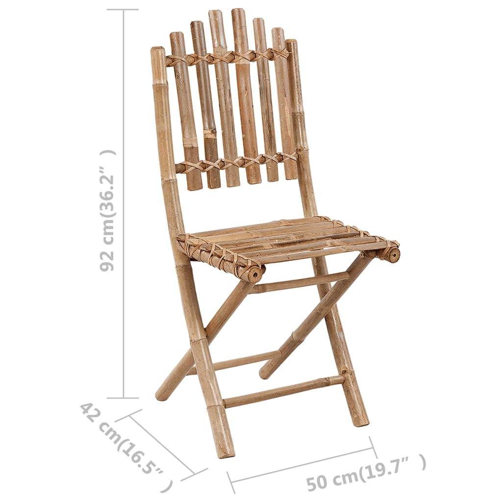 Folding Garden Chairs 2 Pcs With Cushions Bamboo