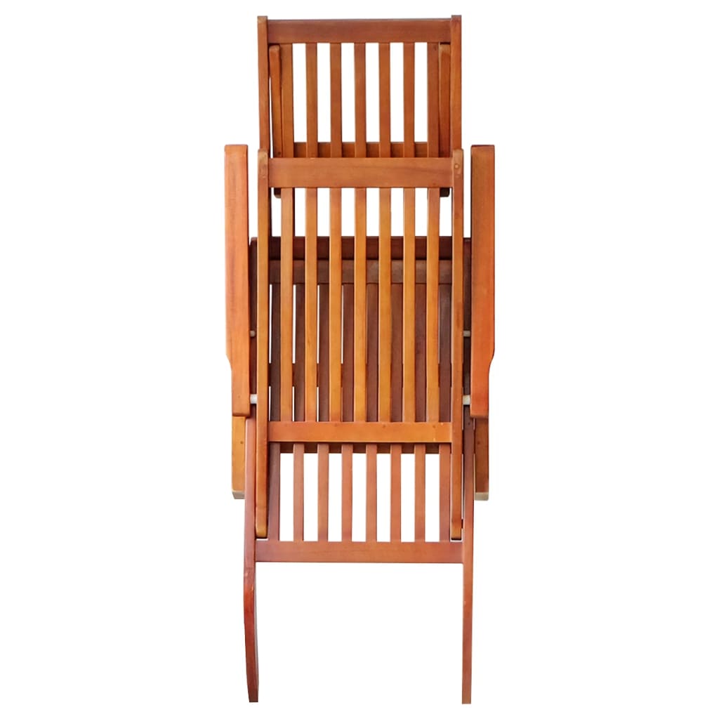 Outdoor Deck Chair With Footrest And Cushion Solid Acacia Wood