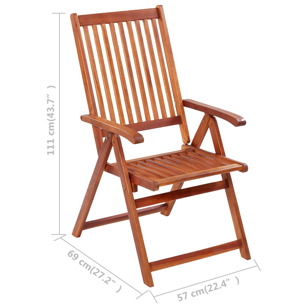 Folding Garden Chairs 3 Pcs With Cushions Solid Acacia Wood