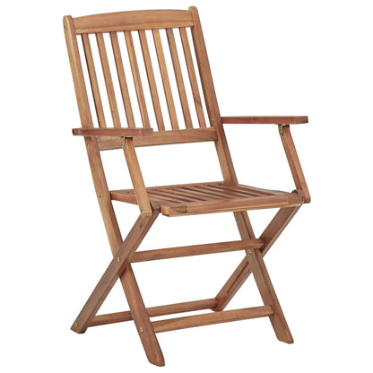 Folding Garden Chairs 2 Pcs With Cushions Solid Acacia Wood