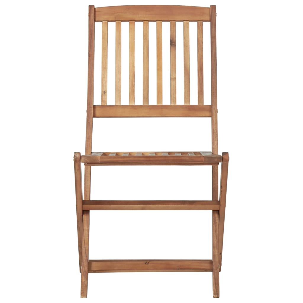 Folding Garden Chairs 2 Pcs With Cushions Solid Acacia Wood