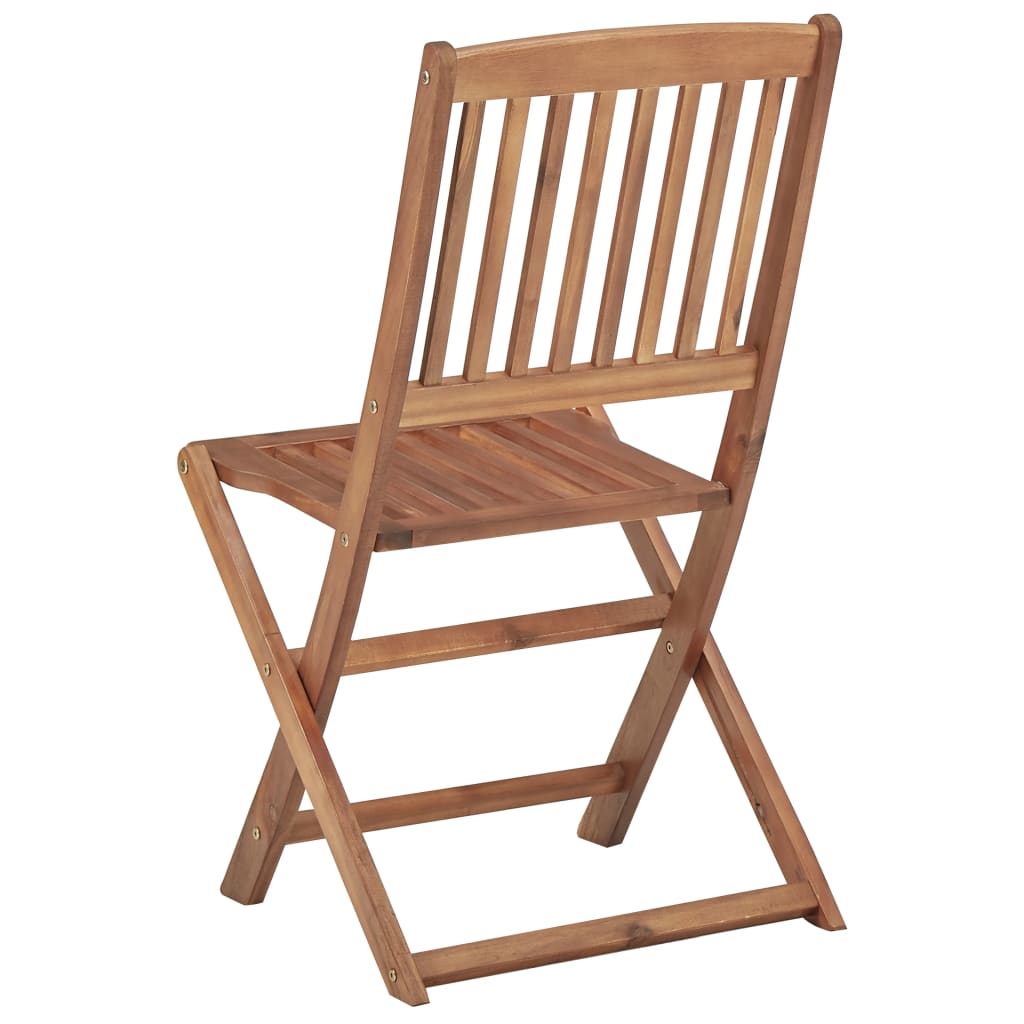 Folding Garden Chairs 2 Pcs With Cushions Solid Acacia Wood (313321+314887)