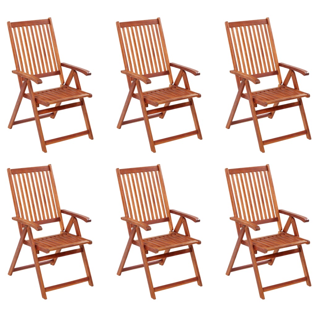 Folding Garden Chairs 6 Pcs Solid Acacia Wood