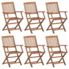 Folding Garden Chairs 6 Pcs Solid Acacia Wood