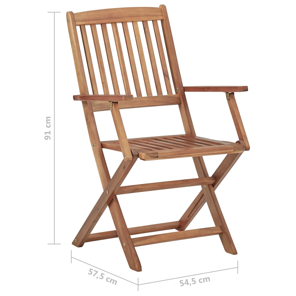 Folding Garden Chairs 6 Pcs Solid Acacia Wood