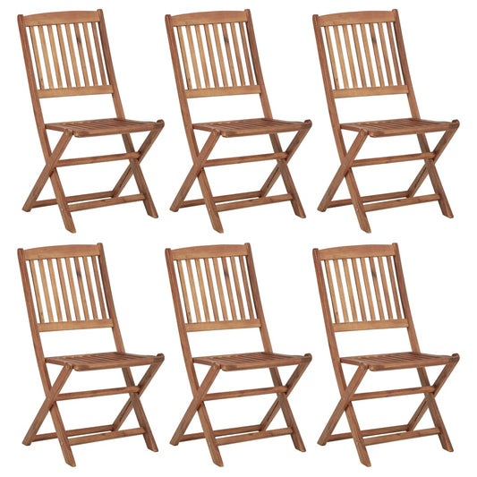 Folding Garden Chairs 6 Pcs Solid Acacia Wood