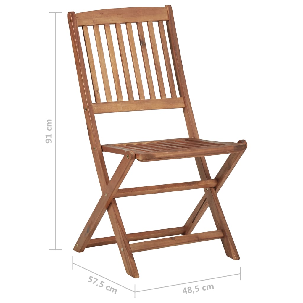 Folding Garden Chairs 6 Pcs Solid Acacia Wood