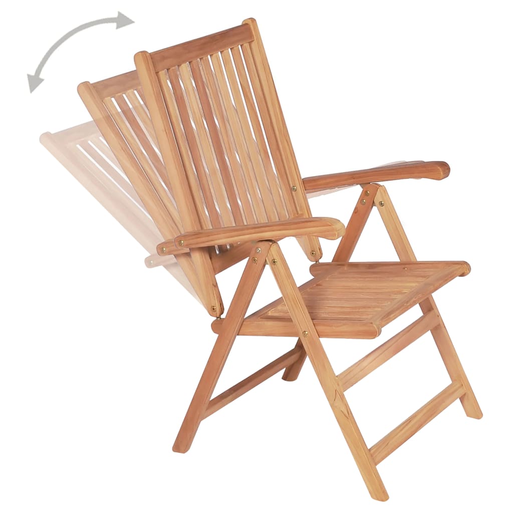 Reclining Garden Chairs 4 Pcs Solid Teak Wood