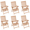 Reclining Garden Chairs 6 Pcs Solid Teak Wood