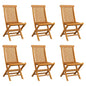 Folding Garden Chairs 6 Pcs Solid Teak Wood