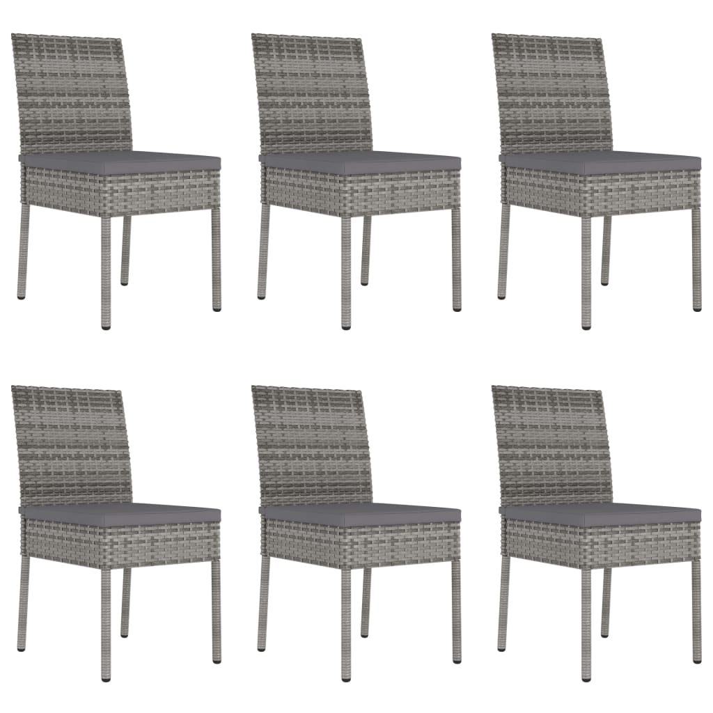 7 Piece Garden Dining Set Poly Rattan Grey