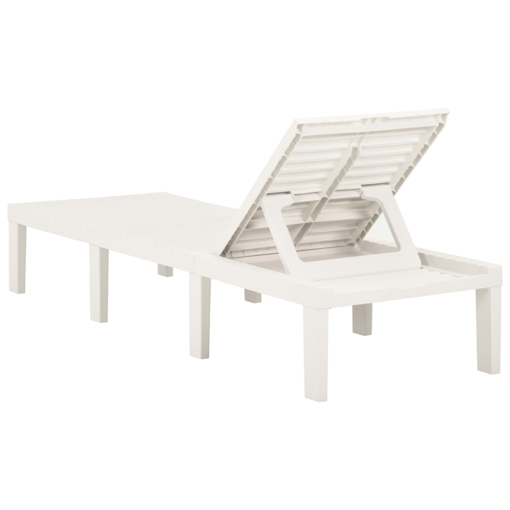 Sun Lounger Plastic White