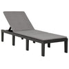 Sun Lounger With Cushion Plastic Anthracite