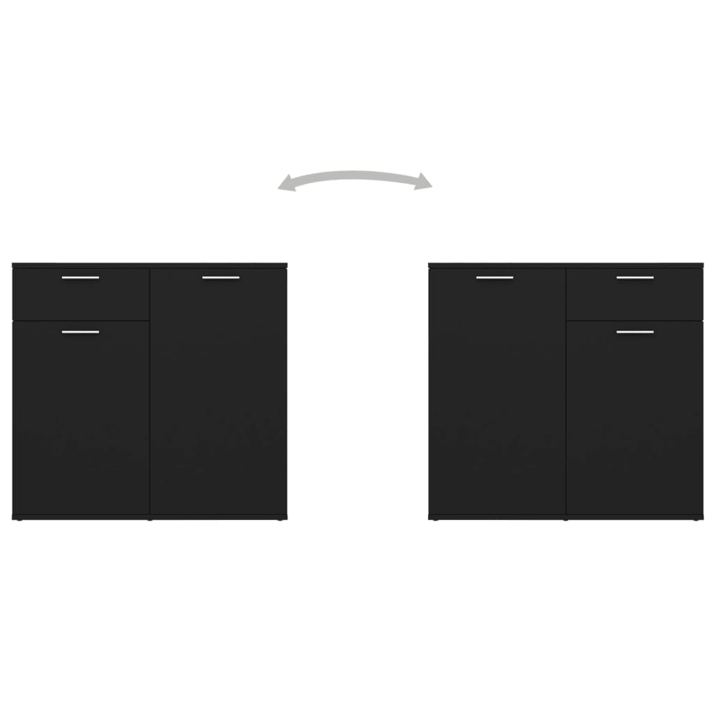 Sideboard Black 80X36X75 Cm Engineered Wood