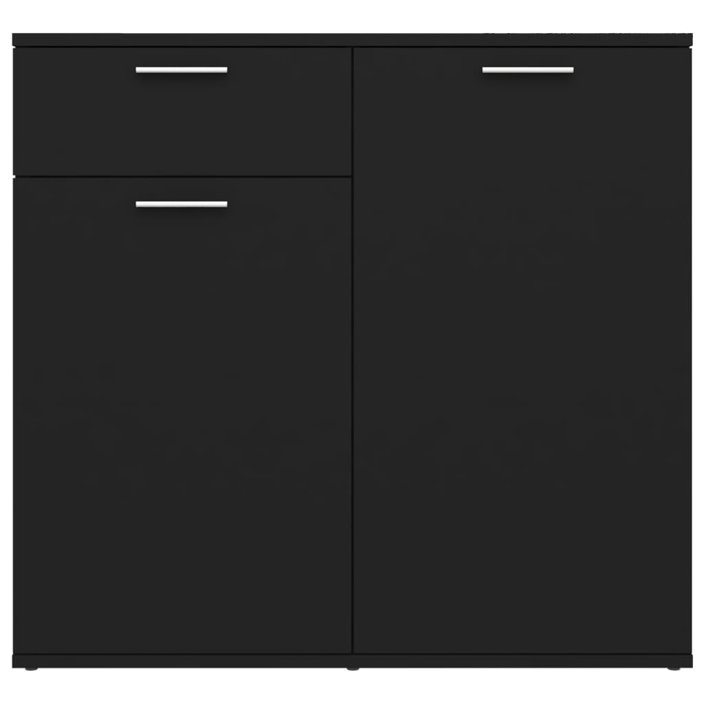 Sideboard Black 80X36X75 Cm Engineered Wood