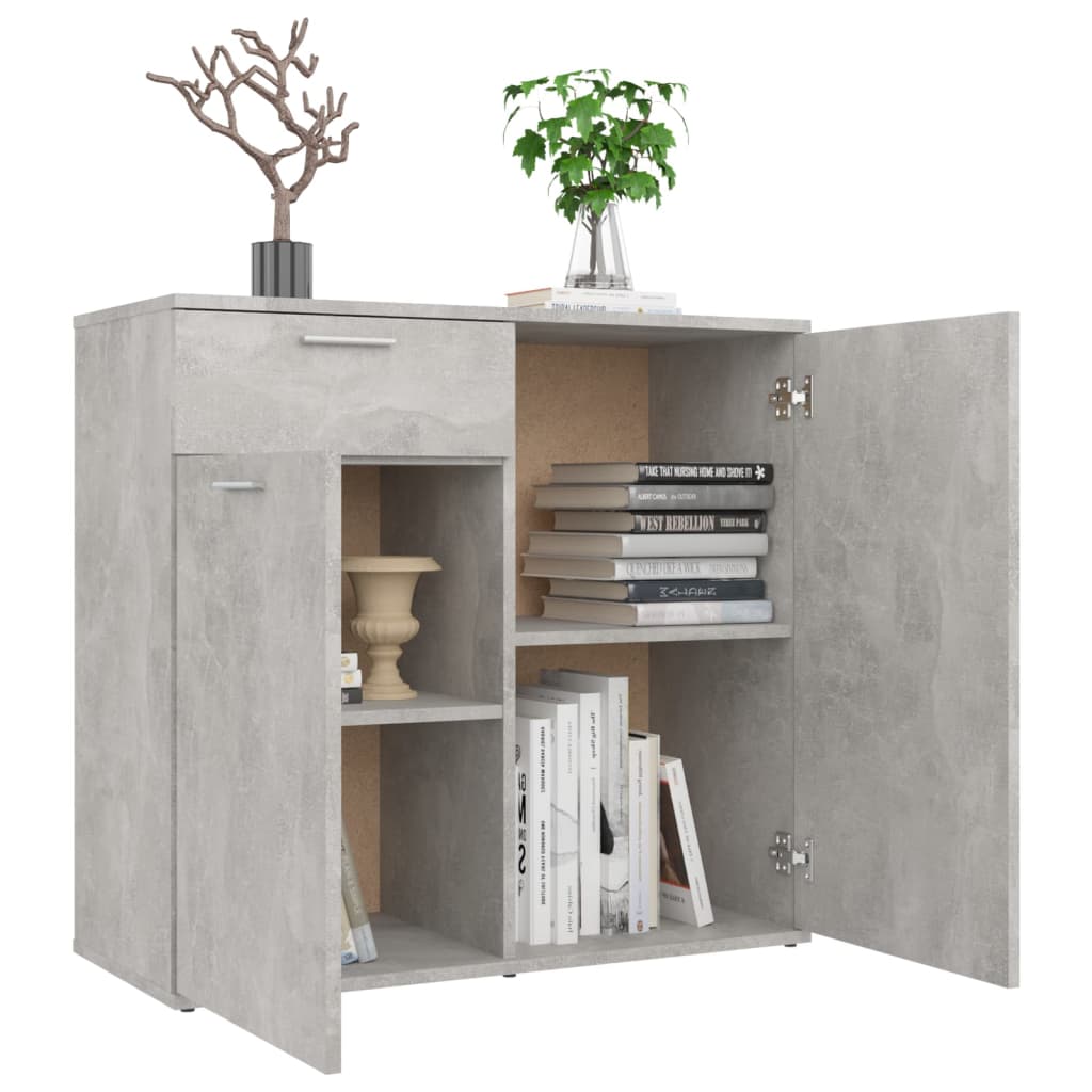 Sideboard Concrete Grey 80X36X75 Cm Engineered Wood