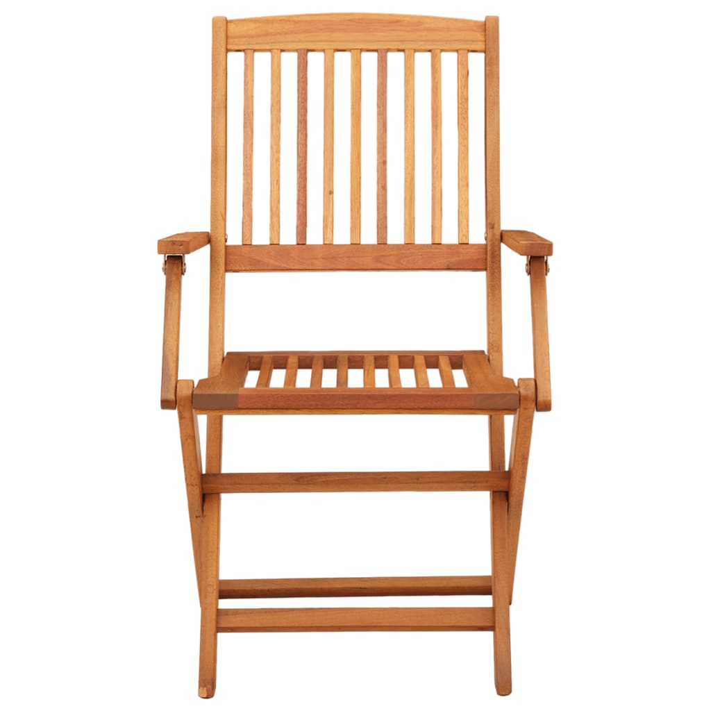 Folding Garden Chairs 2 Pcs Solid Eucalyptus Wood