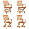 Folding Garden Chairs 4 Pcs Solid Eucalyptus Wood