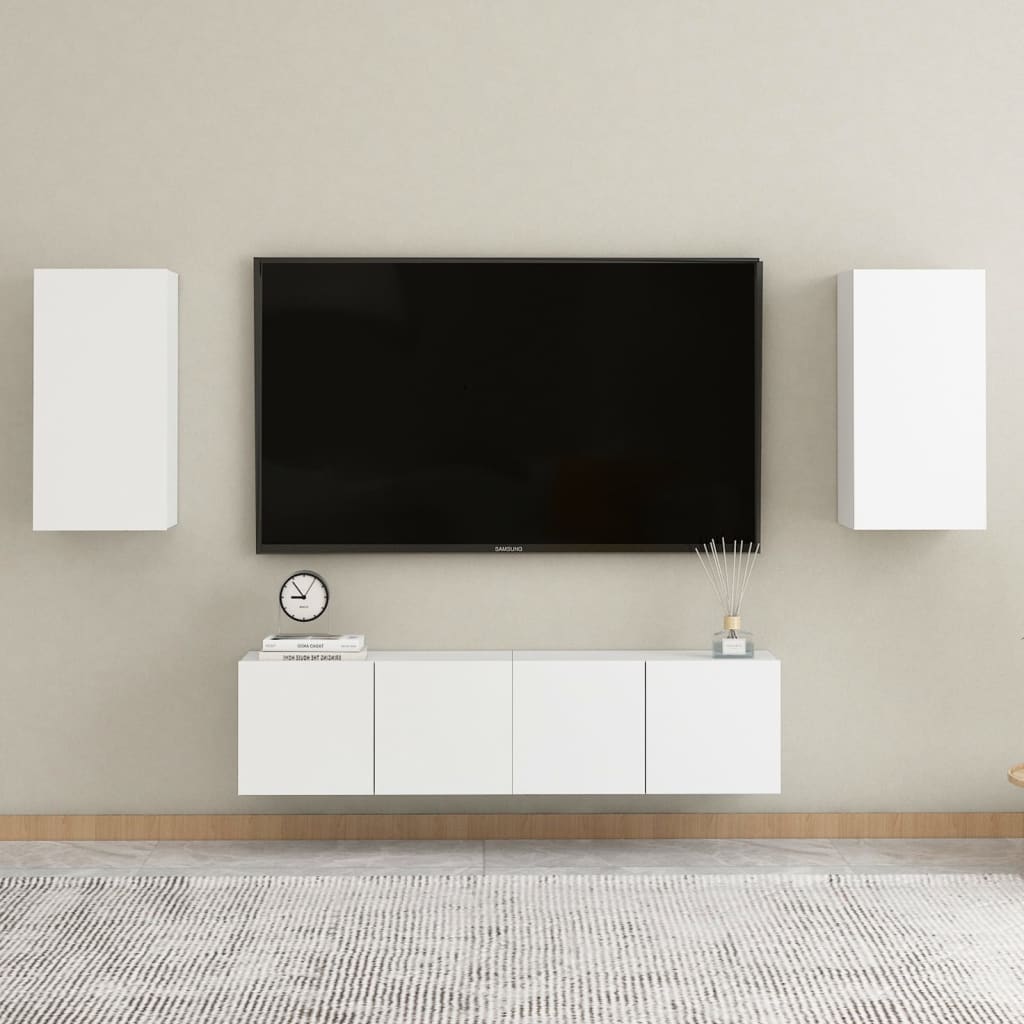 Tv Cabinets 2 Pcs White 30.5X30X60 Cm Engineered Wood