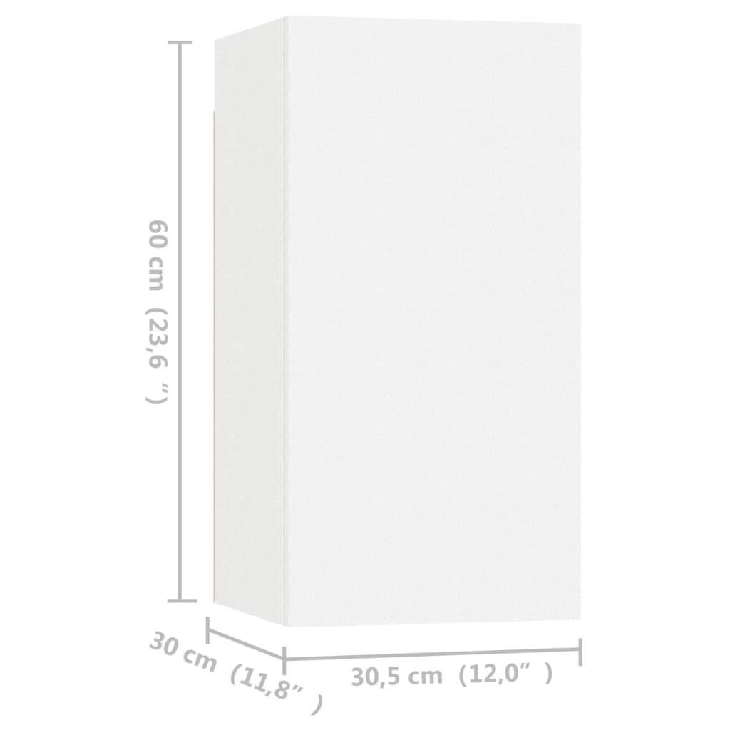 Tv Cabinets 2 Pcs White 30.5X30X60 Cm Engineered Wood