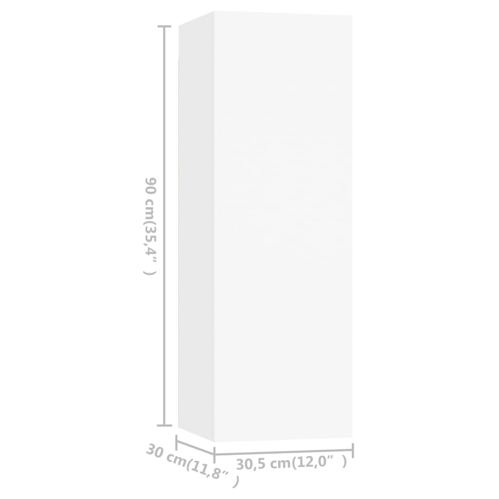 Tv Cabinets 2 Pcs White 30.5X30X90 Cm Engineered Wood