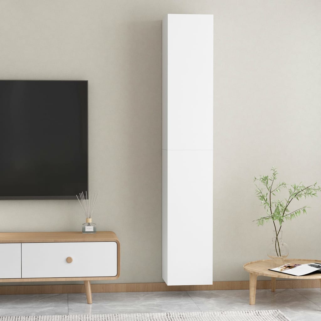 Tv Cabinets 2 Pcs White 30.5X30X90 Cm Engineered Wood