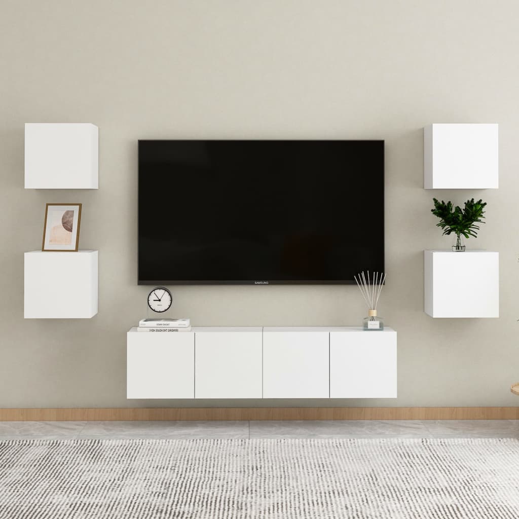 Wall Mounted Tv Cabinets 2 Pcs White 30.5X30X30 Cm