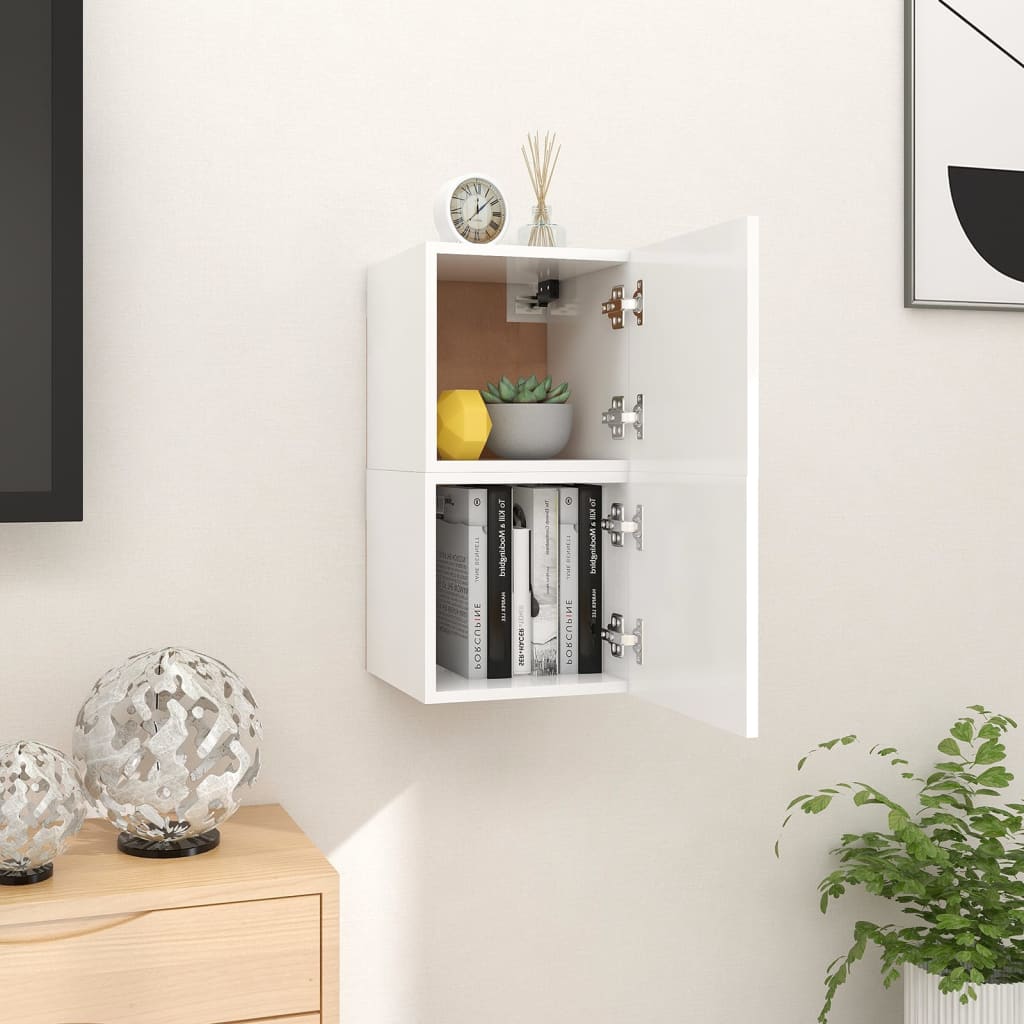 Wall Mounted Tv Cabinets 2 Pcs White 30.5X30X30 Cm