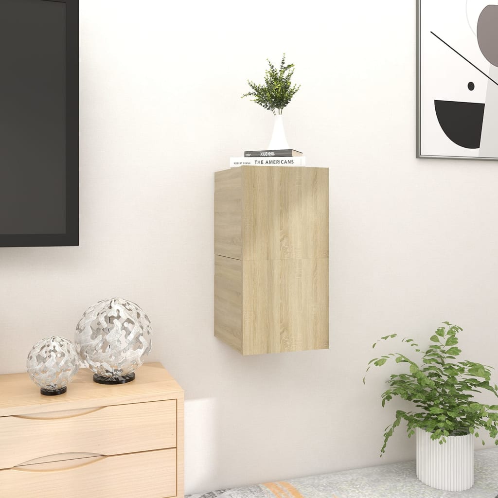 Wall Mounted Tv Cabinets 2 Pcs Sonoma Oak 30.5X30X30 Cm