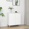 Sideboard With Solid Wood Legs White 60X35X70 Cm Engineered Wood