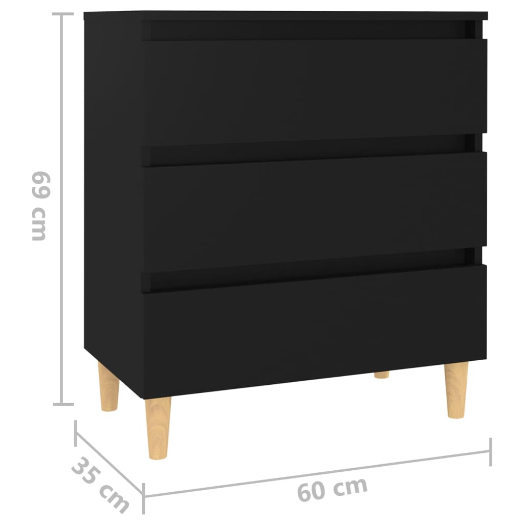 Sideboard Black 60X35X69 Cm Engineered Wood