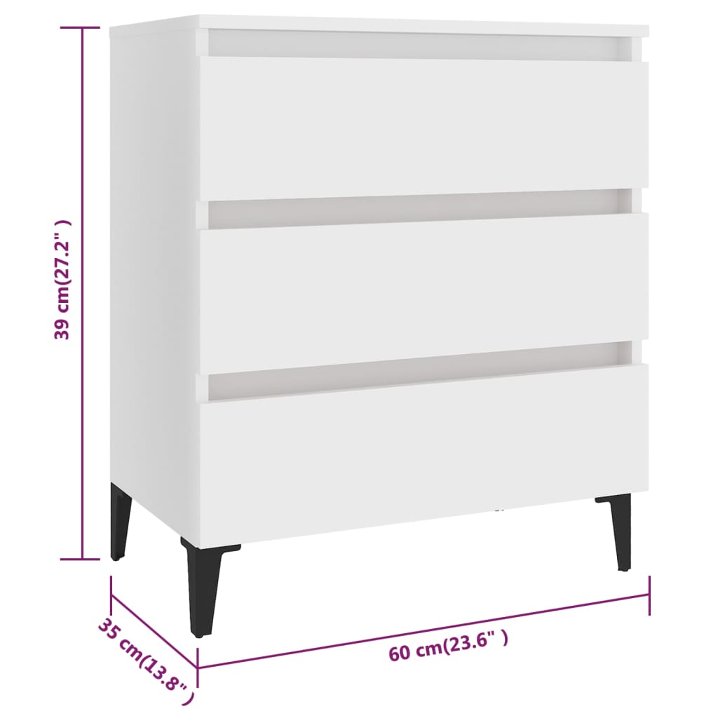 Sideboard White 60X35X69 Cm Engineered Wood