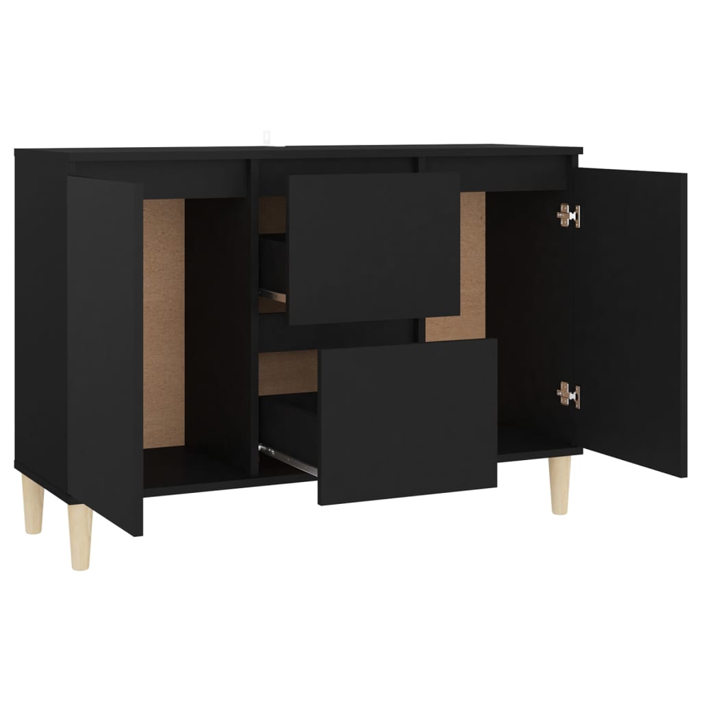 Sideboard Black 103.5X35X70 Cm Engineered Wood